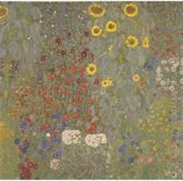 Sunflowers Oil Painting by Gustav Klimt