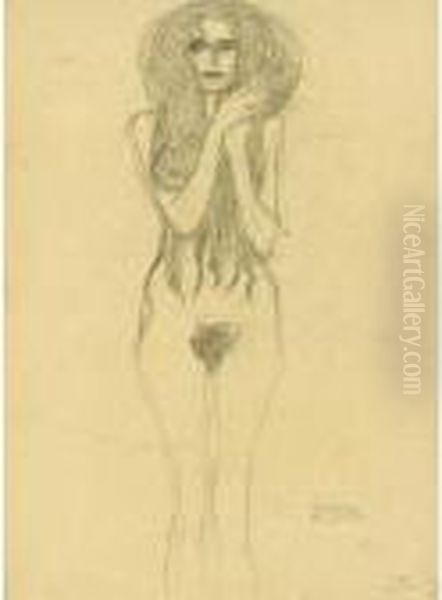 Property From A Private European Collection
 

 
 
 

 
 Frauenakt Von Vorne (female Nude From The Front) Oil Painting by Gustav Klimt