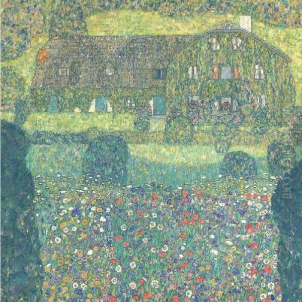 Landhaus Am Attersee Oil Painting by Gustav Klimt