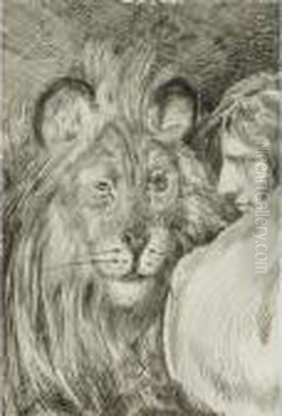 Daniel In The Lion's Den Oil Painting by Max Klinger