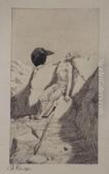 Radierte Skizzen (etched Sketches) (singer 16-23; And 292) Oil Painting by Max Klinger