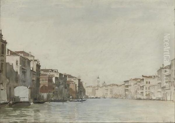 The Canal Grande, Venice Oil Painting by Johannes Christiaan Karel Klinkenberg