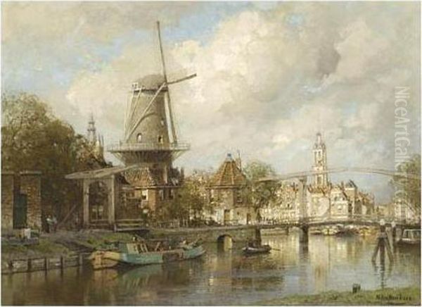 A View Of Delft Oil Painting by Johannes Christiaan Karel Klinkenberg