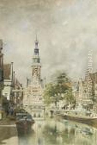 The Weighing House, Alkmaar Oil Painting by Johannes Christiaan Karel Klinkenberg