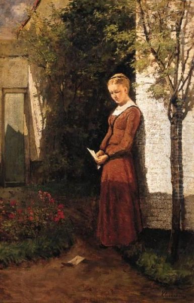 The Letter Oil Painting by Johannes Christiaan Karel Klinkenberg