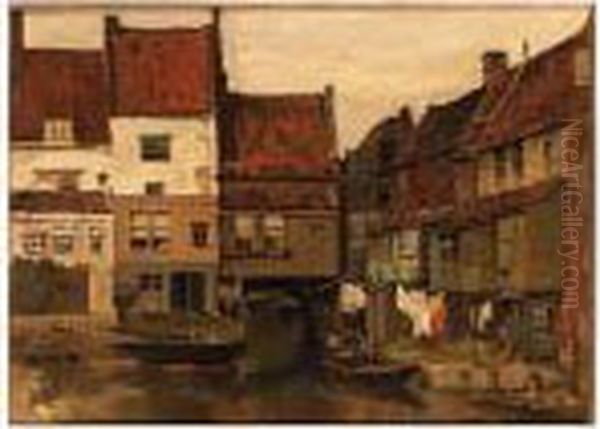 The Hanging Kitchens Of Enkhuizen Oil Painting by Johannes Christiaan Karel Klinkenberg