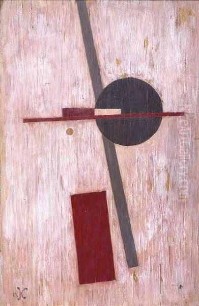 Kliun, Ivan: Composition 
Suprematiste. Oil Onwood. Initials. - Small Parts With Loss Of Colour Oil Painting by Ivan Klioune