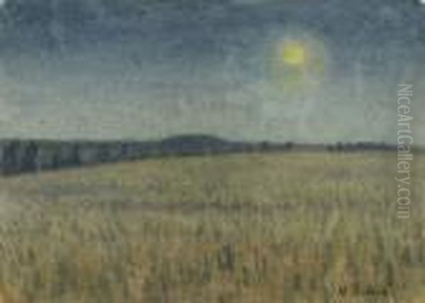 Feld Im Mondschein Oil Painting by Ivan Klioune