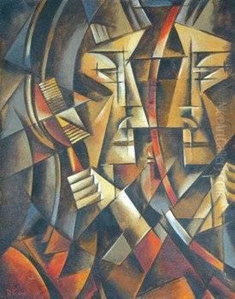 Two Heads Oil Painting by Ivan Klioune