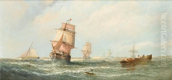 Off Sheerness Oil Painting by William Calcott Knell