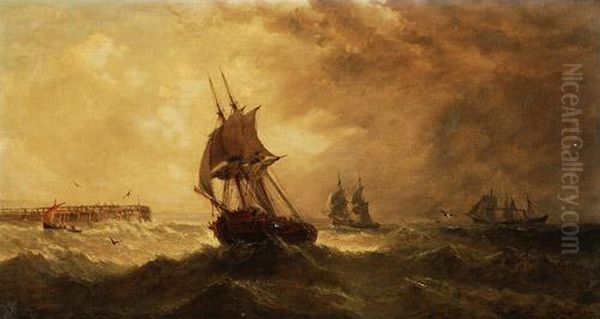 North Off Sunderland Oil Painting by William Calcott Knell