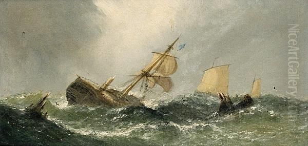 Morning After The Wreck Oil Painting by William Calcott Knell