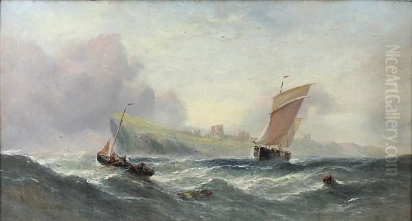 A Fresh Breeze Off Scarborough Oil Painting by William Calcott Knell