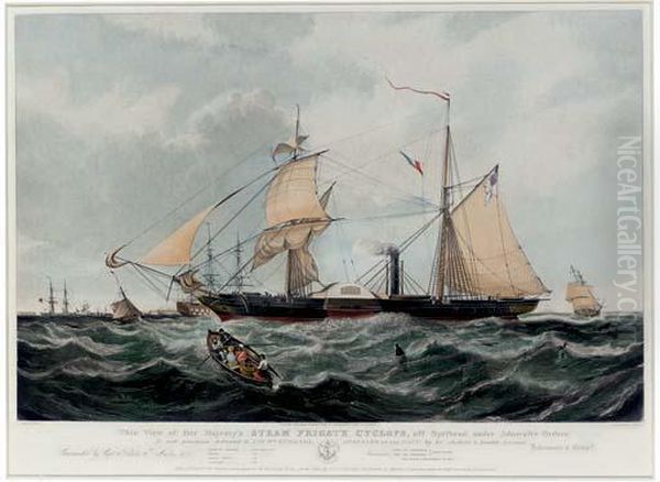 The Steamship Cyclops Oil Painting by William Calcott Knell