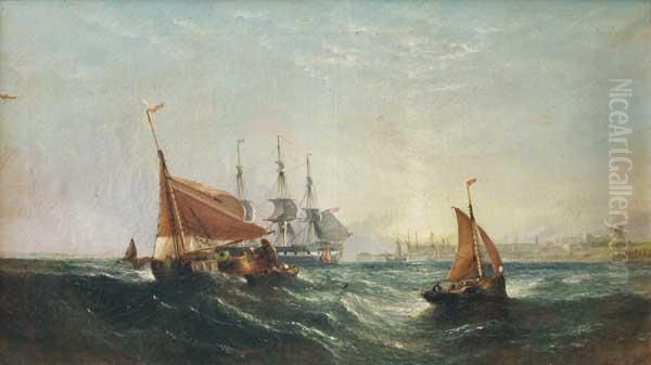 A Summer Morning Of Sheerness
 Oleo Sobre Tela Oil Painting by William Calcott Knell