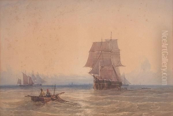 A Calm Breeze Oil Painting by William Calcott Knell