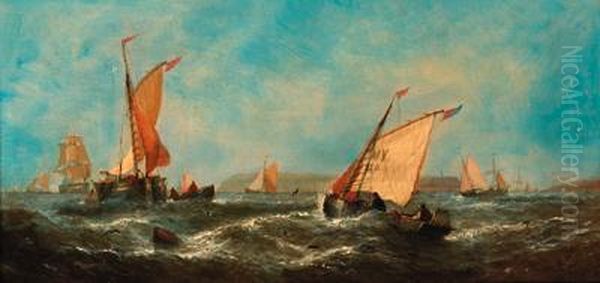 Off The Isle Of Sheppey Oil Painting by William Calcott Knell