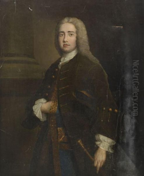 Portrait Of A Gentleman, Traditionally Identified As Sir Christopher Wren Oil Painting by Sir Godfrey Kneller