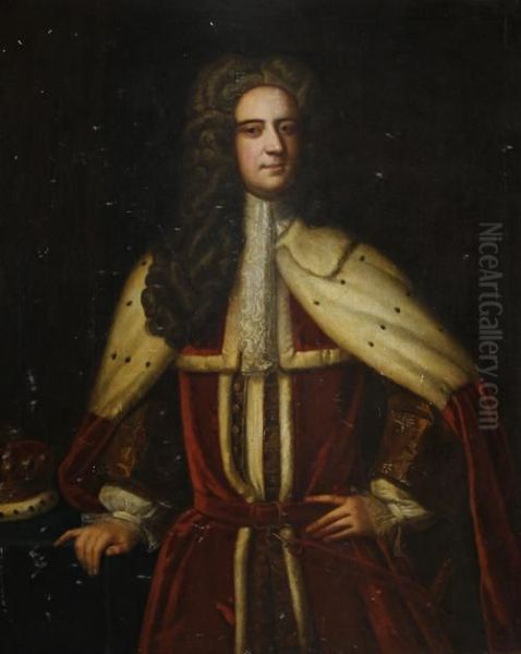 Portrait Of A Gentleman, 
Traditionally Identified As Valentine Iii, Viscount Kenmare, 
Three-quarter-length, Wearing Peer's Robes Oil Painting by Sir Godfrey Kneller