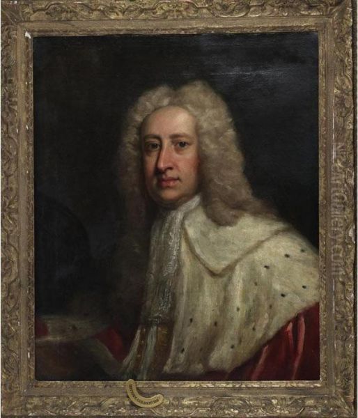 Gentleman In Lord Privy Robes Oil Painting by Sir Godfrey Kneller