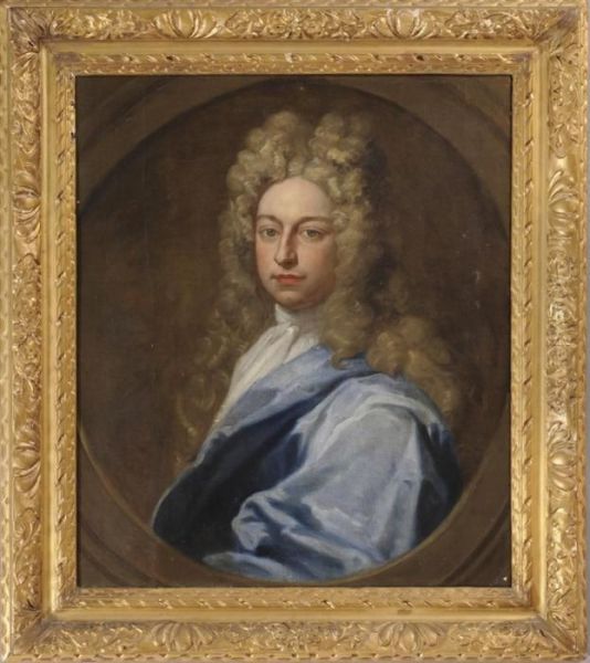 Portrait Of A Gentleman In An Elaborate Wig Oil Painting by Sir Godfrey Kneller