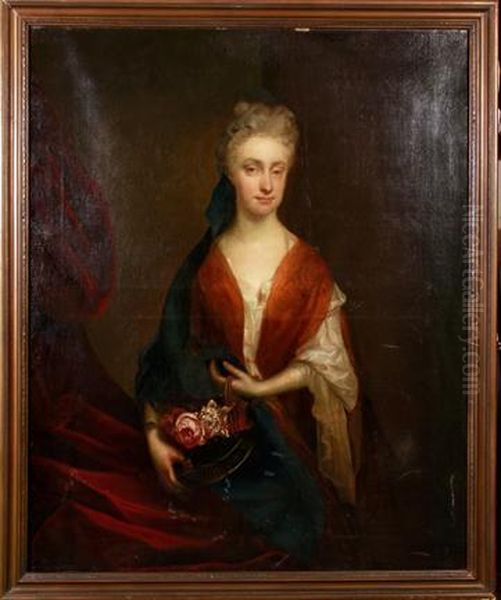 Portrait Of Lady Possibly Margaret Fothergill Oil Painting by Sir Godfrey Kneller