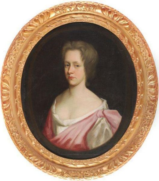 Portrait Of Alady Head And Shoulders Oil Painting by Sir Godfrey Kneller