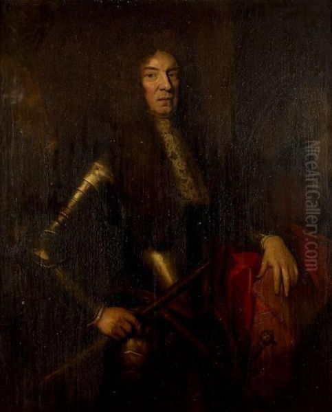 Three-quarter Length Portrait Of The Duke Of Schomberg Oil Painting by Sir Godfrey Kneller