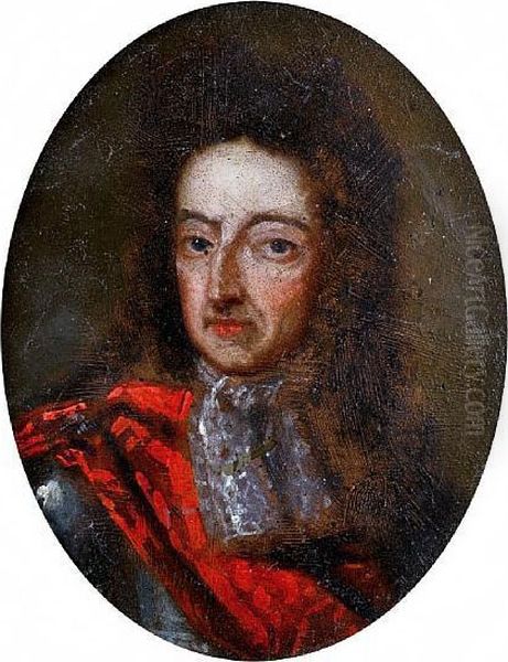 Portrait Of King William Iii, Bust-length, Inarmour Oil Painting by Sir Godfrey Kneller