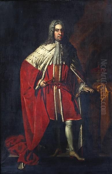 Portrait Of A Duke In Peer's Robes Oil Painting by Sir Godfrey Kneller