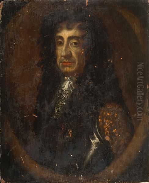 Portrait Of Charles Ii Oil Painting by Sir Godfrey Kneller