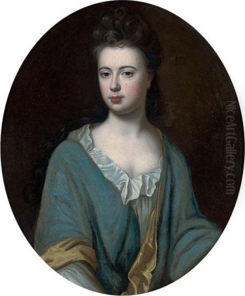 Portrait Of A Lady Traditionally Identified As Mary Barrel, Nee Upcott, Wife Of The Rev Oil Painting by Sir Godfrey Kneller