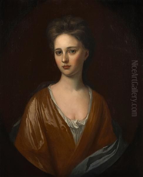 A Portrait Of A Young Lady Oil Painting by Sir Godfrey Kneller