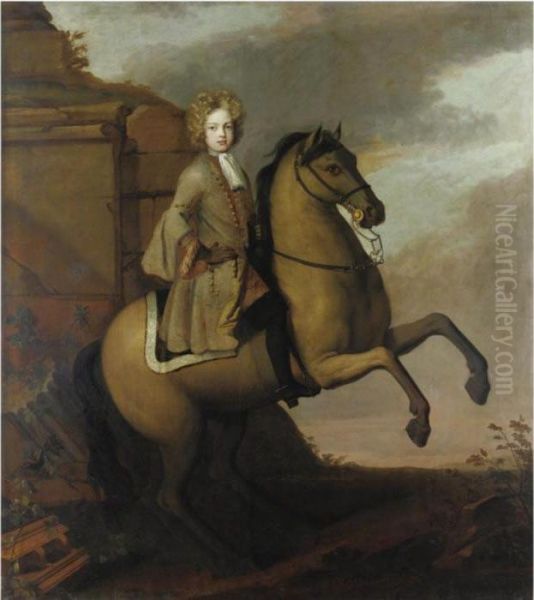 Ritratto Equestre Di John Churchill, Duca Di Marlborough, Da Bambino Oil Painting by Sir Godfrey Kneller