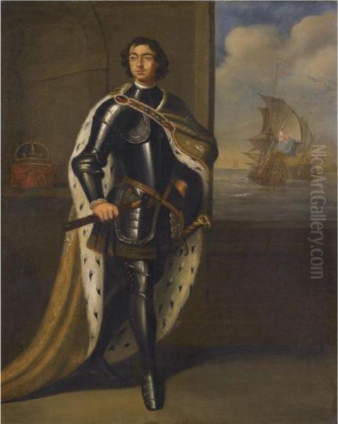 Portrait Of Tsar Peter The Great Oil Painting by Sir Godfrey Kneller