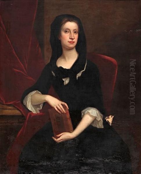 Retrato De Una Joven Con Un Libro Oil Painting by Sir Godfrey Kneller