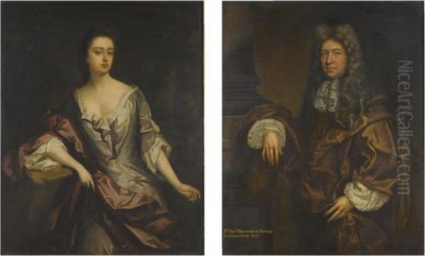 Portrait Of Sir Thomas Hodgson Of Rowston Oil Painting by Sir Godfrey Kneller