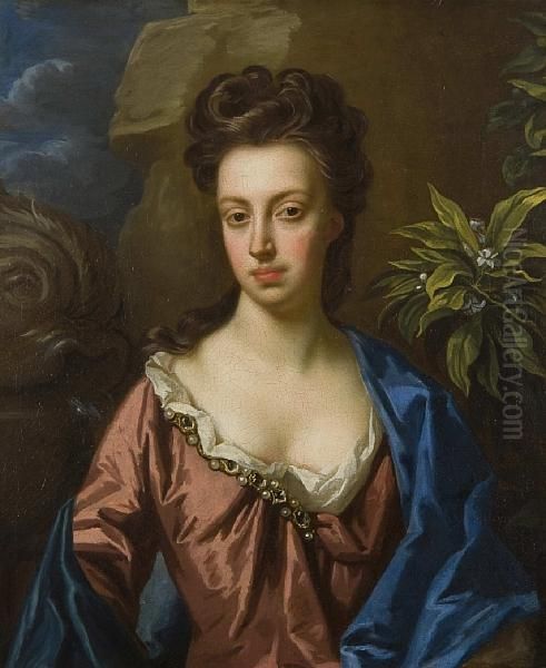 Half Length Portrait Of A Lady Oil Painting by Sir Godfrey Kneller