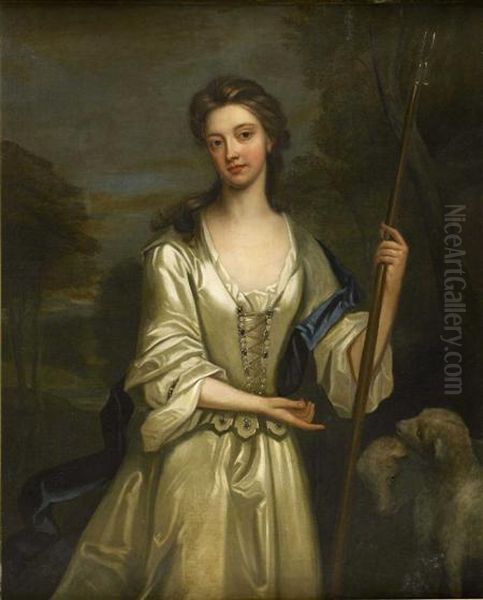 Three Quarter Length Portrait Of Lady Margaret Ogilvy Oil Painting by Sir Godfrey Kneller