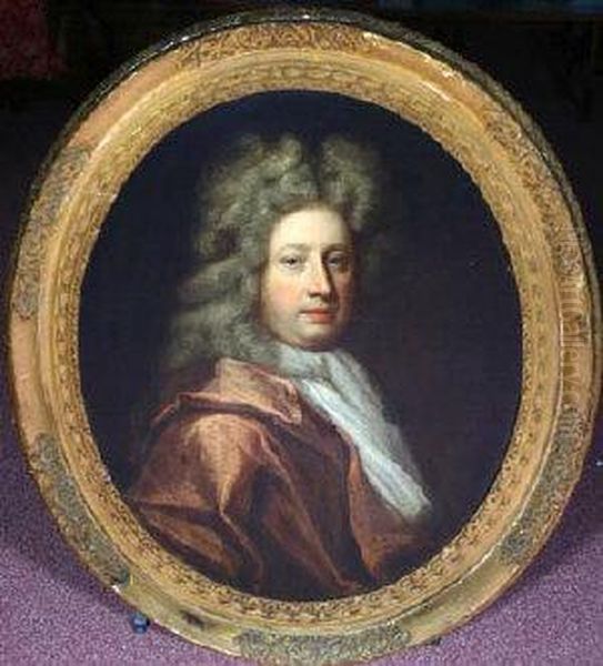 A Bust Portrait Of William Wetherell Oil Painting by Sir Godfrey Kneller