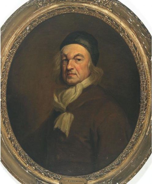 Monsr. St.evremond Oil Painting by Sir Godfrey Kneller