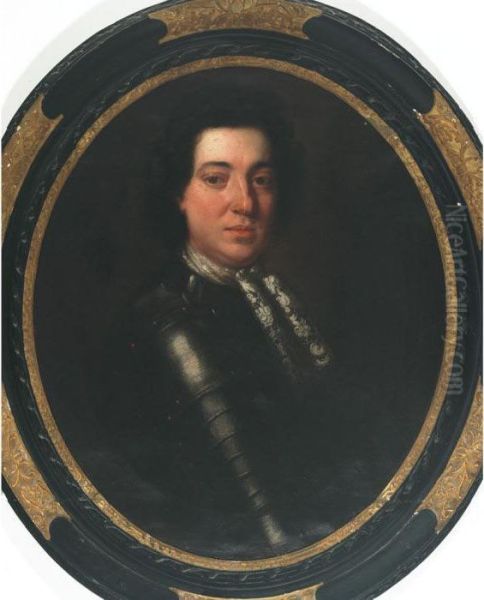 Gentleman In Armour Oil Painting by Sir Godfrey Kneller