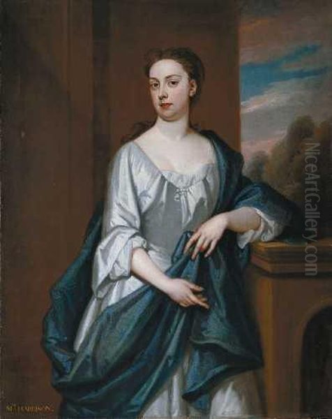 Bildnis Einer Dame (mrs. Harrison). Oil Painting by Sir Godfrey Kneller