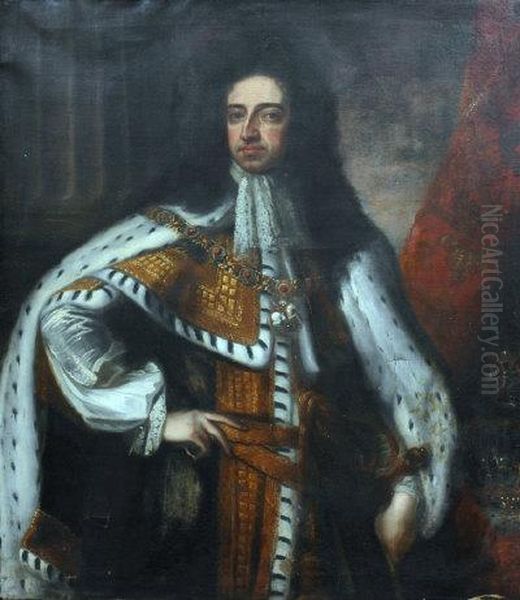 Three-quarter Length Portrait Of William Iii. Oil Painting by Sir Godfrey Kneller