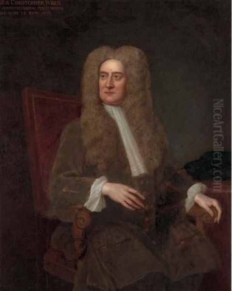 Portrait Of Sir Isaac Newton, Seated Three-quarter-length, In A Green Coat Oil Painting by Sir Godfrey Kneller