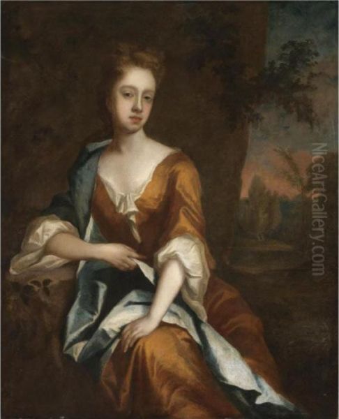 Portrait Of A Lady, Said To Be Barbara Chiffinch, Countess Of Jersey Oil Painting by Sir Godfrey Kneller