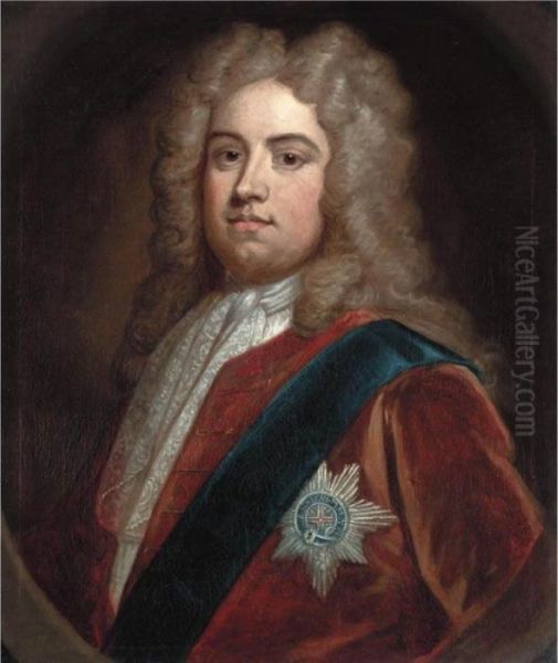 Portrait Of Charles, 2nd Viscount Townshend (1674-1738) Oil Painting by Sir Godfrey Kneller