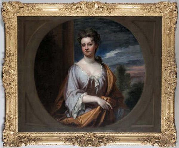 A Three Quarter Length Portrait Of A Ladybelieved To Be Ann Archer Oil Painting by Sir Godfrey Kneller