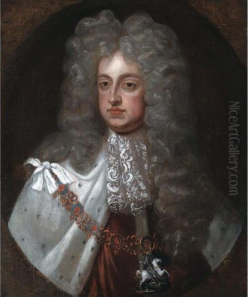 Portrait Of King George Ii (1683-1760) Oil Painting by Sir Godfrey Kneller