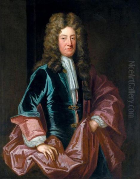 Portrait Of A Gentleman, Traditionally Identified As Joseph Addison Oil Painting by Sir Godfrey Kneller